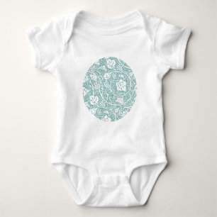 Body Para Bebê Padrão de Forma de Papel de Carteira Floral Vinta