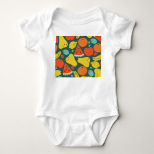 Body Para Bebê Padrão de Fruta tropical desenhada à mão