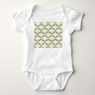 Body Para Bebê Padrão de Grade de Folhas Simples
