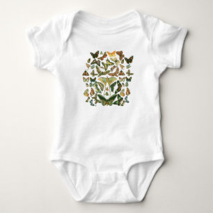 Body Para Bebê Padrão de Impressão de Borboleta Mariposa Vintage