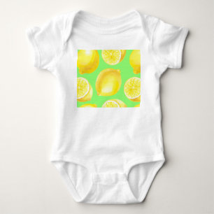 Body Para Bebê Padrão de limões de aquarela