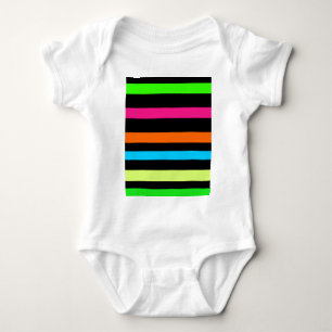 Body Para Bebê Padrão de Listras Neon