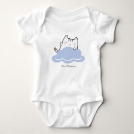 Body Para Bebê Padrão de Nuvem com Gatinho Fofo