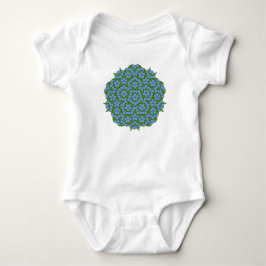 Body Para Bebê Padrão de Rhombus Penrose Verde e Azul