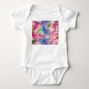 Body Para Bebê Padrão de Sobreposição de Folhas de abstrato Water