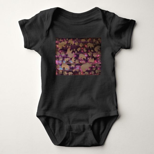 Body Para Bebê Padrão de Urso (Frente)