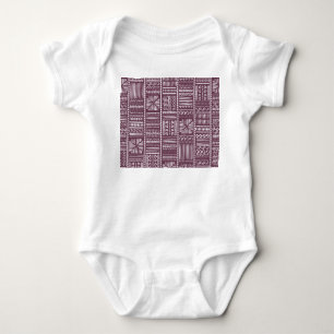 Body Para Bebê Padrão desenhado pela mão étnica: estilo de colhei