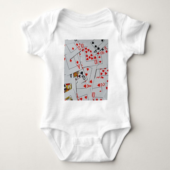 Body Para Bebê Padrão Do Deck Of Scatter Playing Cards (Frente)