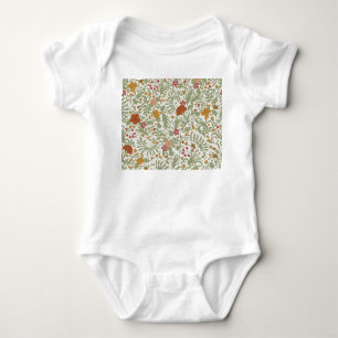 Body Para Bebê Padrão floral elegante e caprichoso.