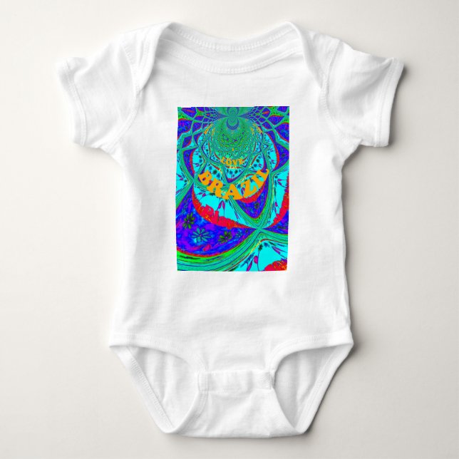 Body Para Bebê Padrão Floral Vibrante: O Ama De Homenagem Brasile (Frente)