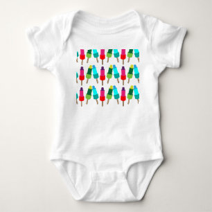 Body Para Bebê Padrão Funky Ice-Cream   Duto Gráfico De Sorvetes