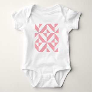 Body Para Bebê Padrão Geométrico de Deco Cube, de Melão Rosa