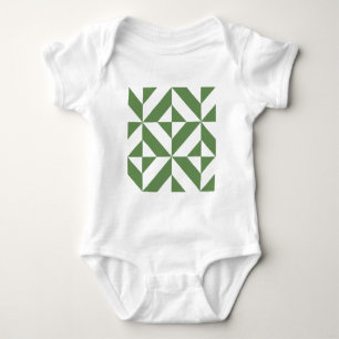 Body Para Bebê Padrão Geométrico de Deco de Grama Escuro