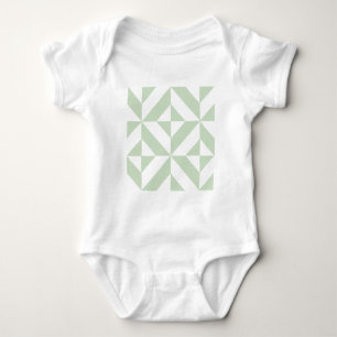 Body Para Bebê Padrão Geométrico de Deco em Verde Sage
