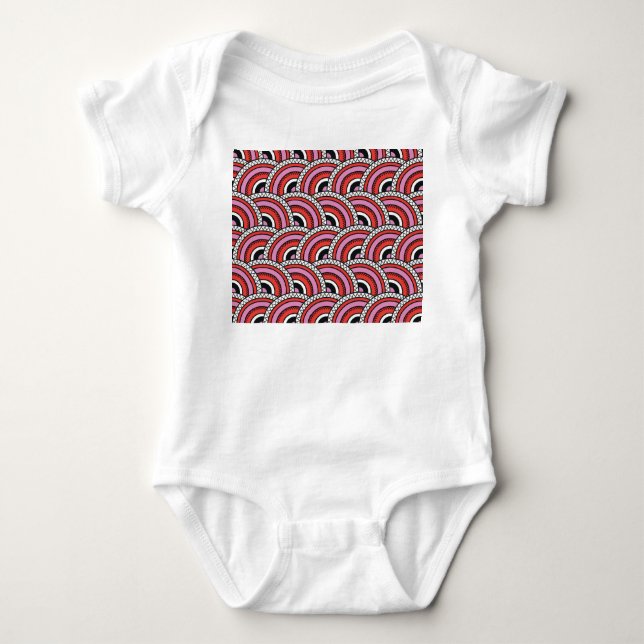 Body Para Bebê Padrão geométrico sem costura (Frente)
