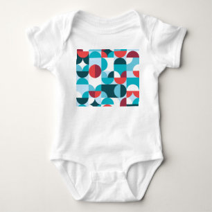 Body Para Bebê Padrão minimalista da década de 70 retrô