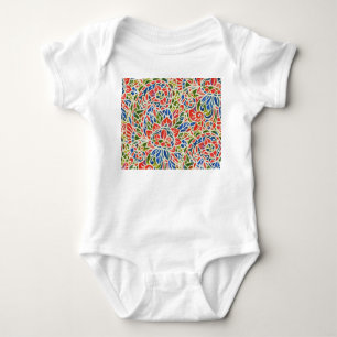 Body Para Bebê Padrão Multicolor Paisley Impressão Batik