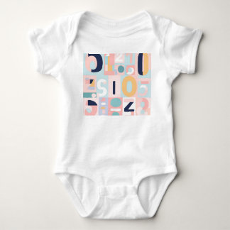 Body Para Bebê Padrão Numérico Abstrato Moderno Neutro em Gênero