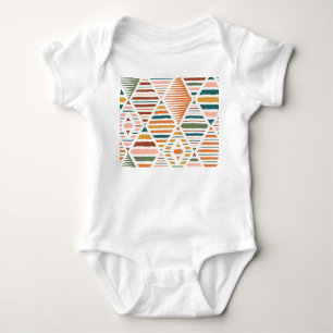 Body Para Bebê Padrão Seamless Argyle Tribal Étnico