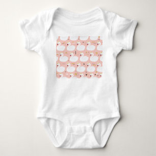 Body Para Bebê Padrão sem costura com cisnes brancas.