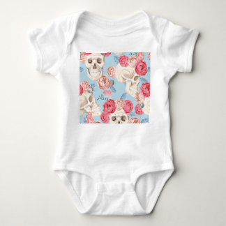 Body Para Bebê Padrões de colheita de crânios e Rosas