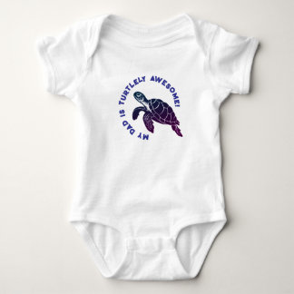 Body Para Bebê Pai de Tartaruga Azul