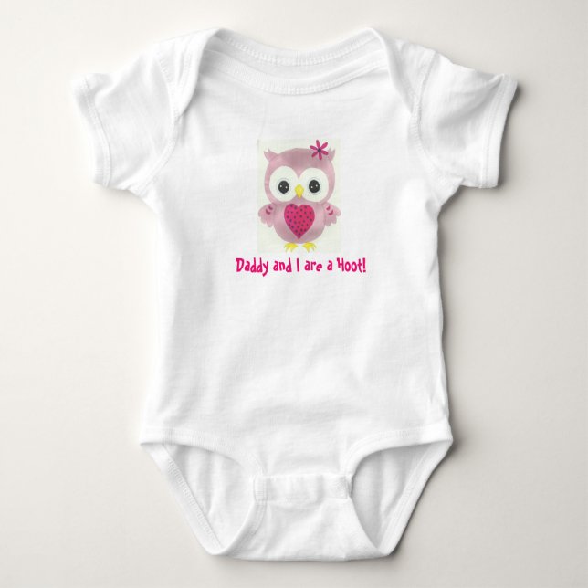 Body Para Bebê Pai e eu somos um Hoot Personalizado Owl Romper (Frente)