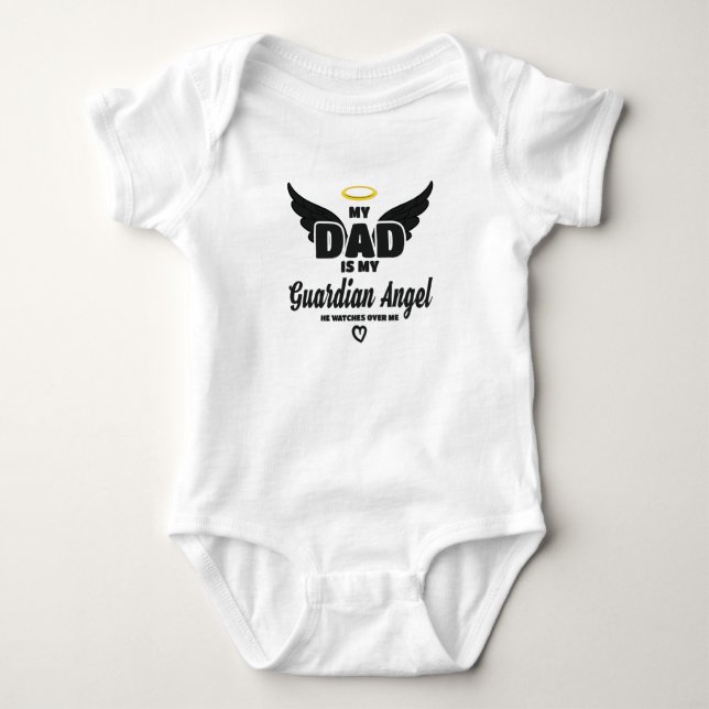 Body Para Bebê Pai É Meu Anjo Guardião Assiste Em Minha Memória (Frente)