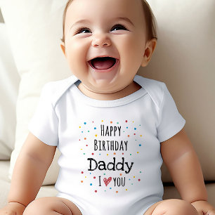 Body Para Bebê Pai Feliz de Aniversário