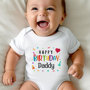 Body Para Bebê Pai Feliz de Aniversário
