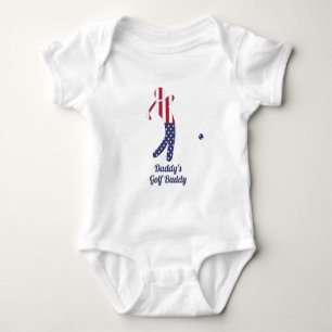 Body Para Bebê Pai Golf Buddy Jogador de golfe de bandeira ameri