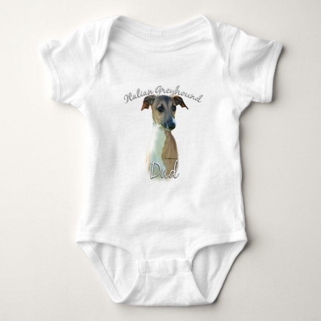 Body Para Bebê Pai Greyhound italiano 2 (Frente)
