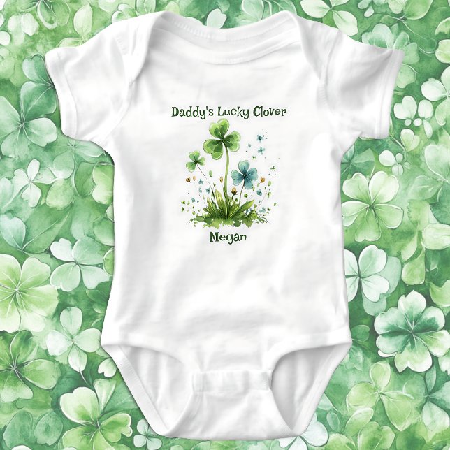 Body Para Bebê Pai Lucky Clover Shamrock, Rua Patricks (Criador carregado)