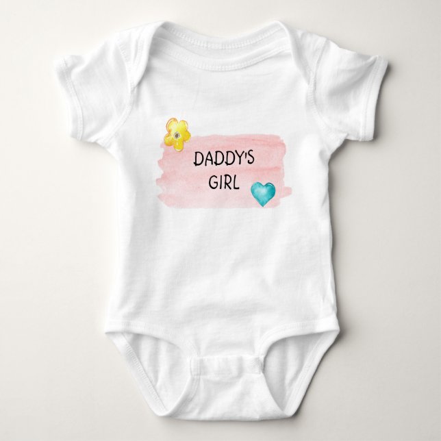 Body Para Bebê Pai Moça Pastel com um pedaço de T-Shirt (Frente)