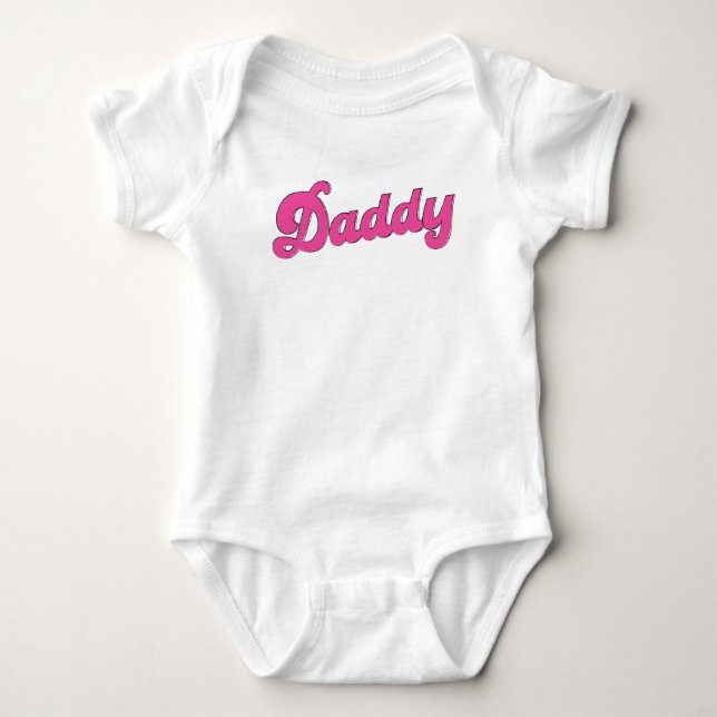 Body Para Bebê Pai orgulho gay LGBT Pink Bear Gay (Frente)