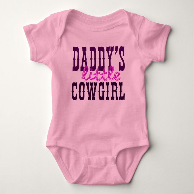 Body Para Bebê Pai Pequena Cowgirl (Frente)