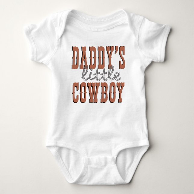 Body Para Bebê Pai Pequeno Cowboy (Frente)
