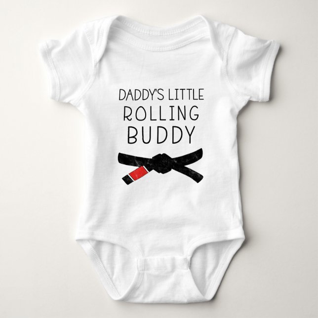 Body Para Bebê Pai Pequeno Rolling Buddy - Jiu Jitsu (Frente)