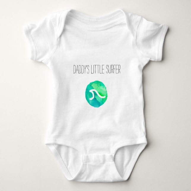 Body Para Bebê Pai pequeno surfista (Frente)