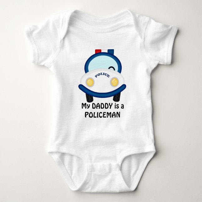 Body Para Bebê Pai Policial Unisex baby je (Frente)