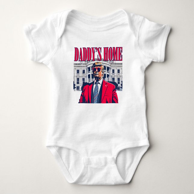 Body Para Bebê Pai Vermelho Branco e Blue Trump (Frente)
