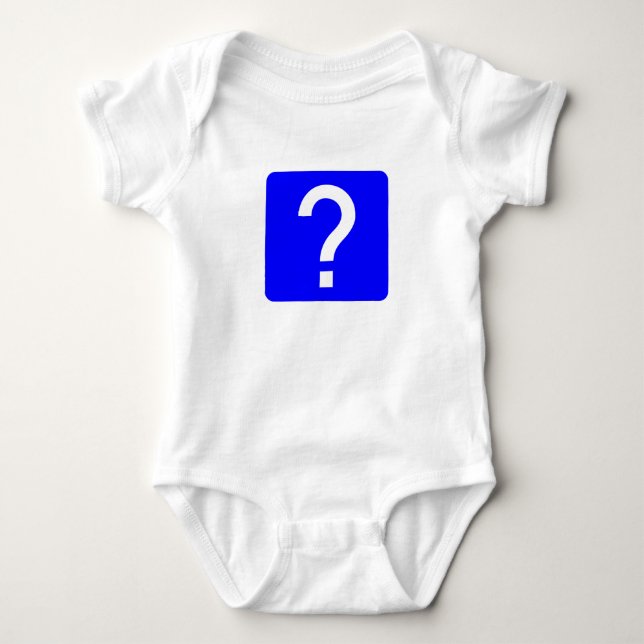 Body Para Bebê Painel Quadrado com Ponto de Interrogação (Frente)