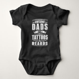 Body Para Bebê Pais legal Tatuando Barba de Mostache Incorporado