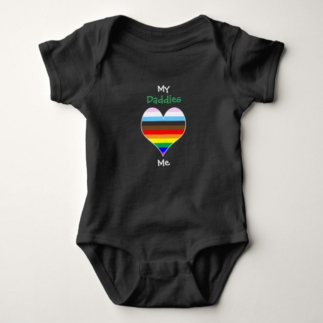 Body Para Bebê Pais Rainbow Heart Baby Bodyfit (Frente)