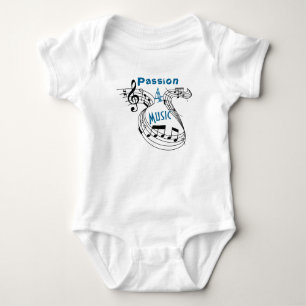 Body Para Bebê Paixão 4 Música Notas Musicais Bebê