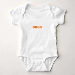 Body Para Bebê Palavra CÃES em amarelo