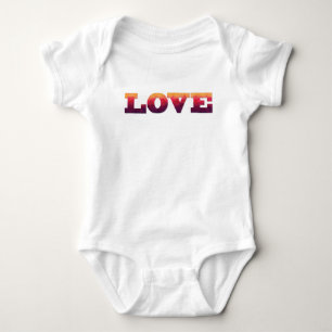 Body Para Bebê Palavra de amor geométrica no fato de jersey