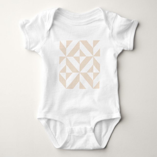 Body Para Bebê Pale Beige Geométrico Deco Cube Padrão (Frente)