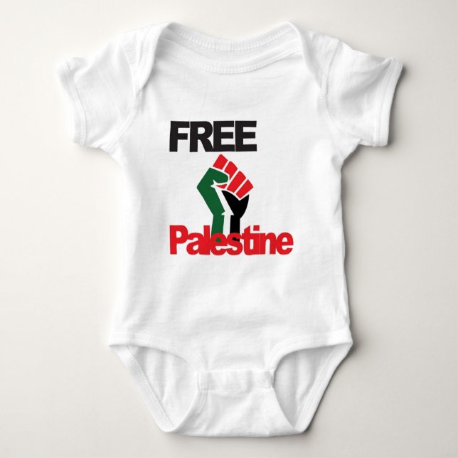 Body Para Bebê Palestina livre - فلسطينعلم - bandeira palestina (Frente)