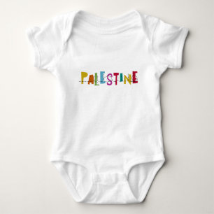 Body Para Bebê PALESTINA Nome Árabe Colorido